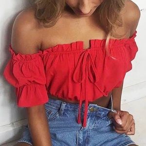 red crop top